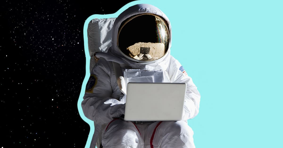 Astronaut hacking in space